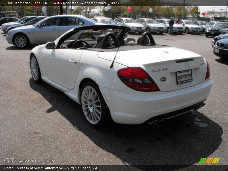 Alabaster White / Black 2006 Mercedes-Benz SLK 55 AMG Roadster