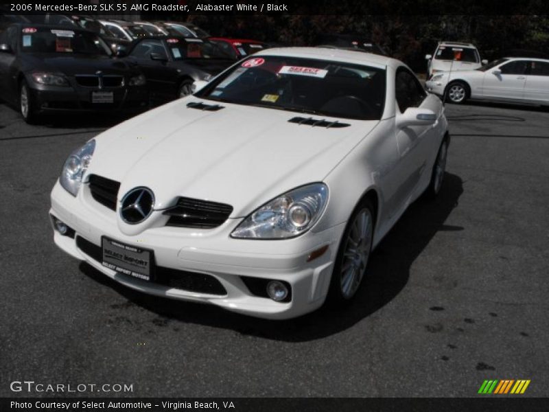 Alabaster White / Black 2006 Mercedes-Benz SLK 55 AMG Roadster