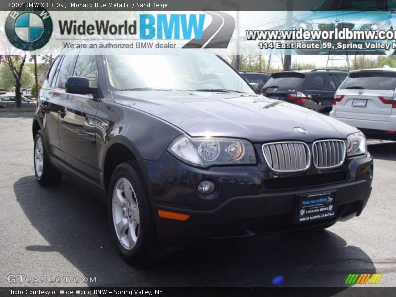 Monaco Blue Metallic / Sand Beige 2007 BMW X3 3.0si