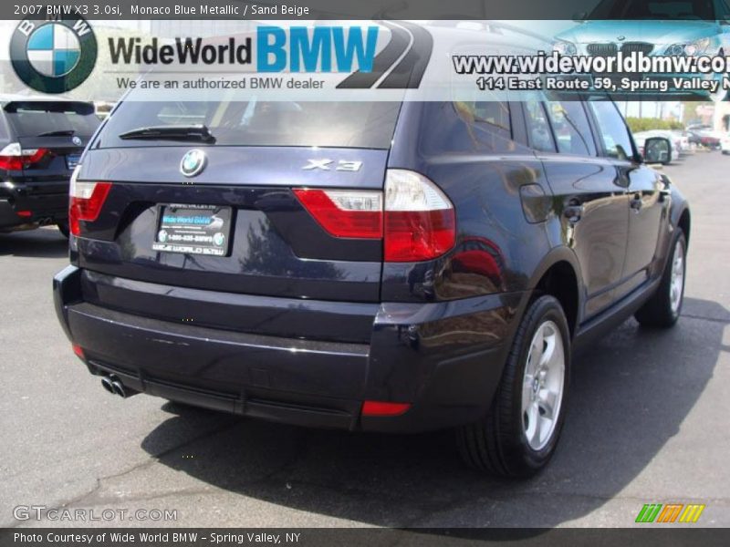 Monaco Blue Metallic / Sand Beige 2007 BMW X3 3.0si