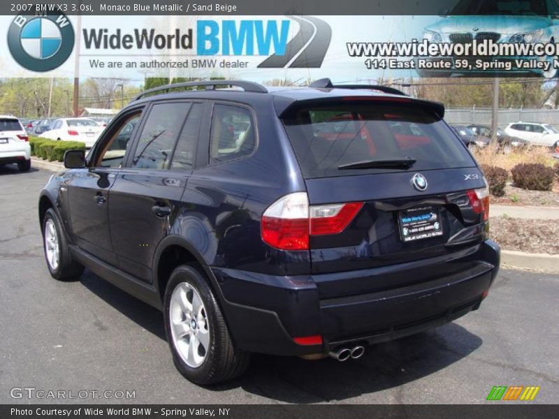Monaco Blue Metallic / Sand Beige 2007 BMW X3 3.0si