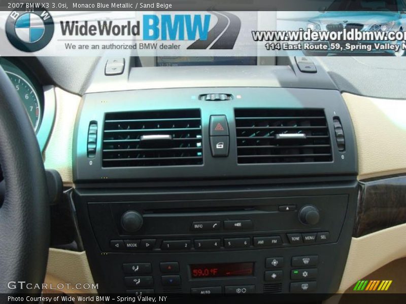 Monaco Blue Metallic / Sand Beige 2007 BMW X3 3.0si