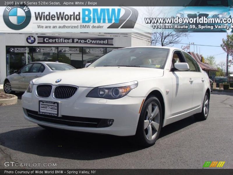 Alpine White / Beige 2008 BMW 5 Series 528xi Sedan