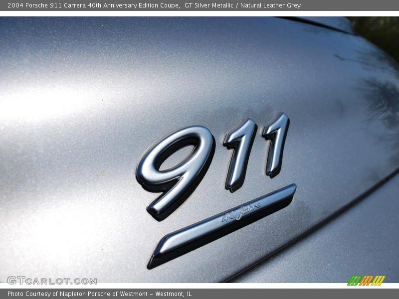 GT Silver Metallic / Natural Leather Grey 2004 Porsche 911 Carrera 40th Anniversary Edition Coupe