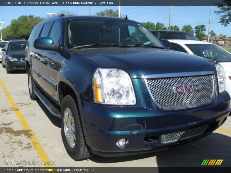 Deep Blue Metallic / Light Tan 2007 GMC Yukon XL Denali AWD