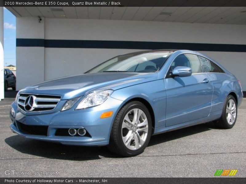 Quartz Blue Metallic / Black 2010 Mercedes-Benz E 350 Coupe