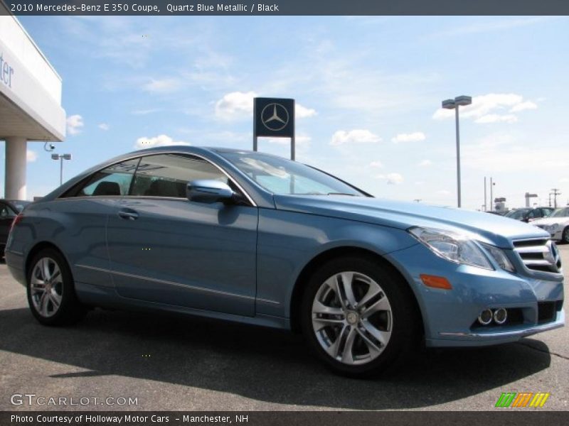 Quartz Blue Metallic / Black 2010 Mercedes-Benz E 350 Coupe