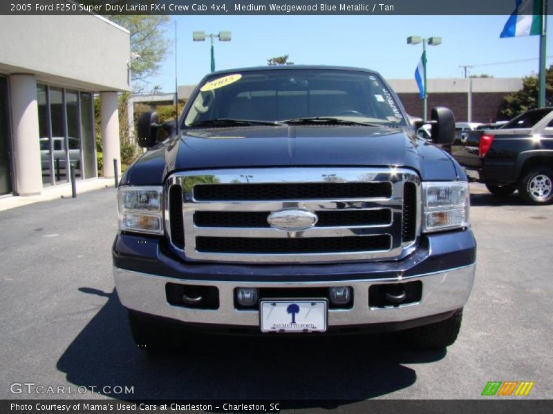 Medium Wedgewood Blue Metallic / Tan 2005 Ford F250 Super Duty Lariat FX4 Crew Cab 4x4
