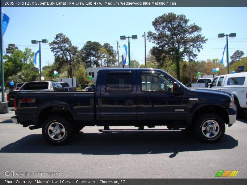Medium Wedgewood Blue Metallic / Tan 2005 Ford F250 Super Duty Lariat FX4 Crew Cab 4x4