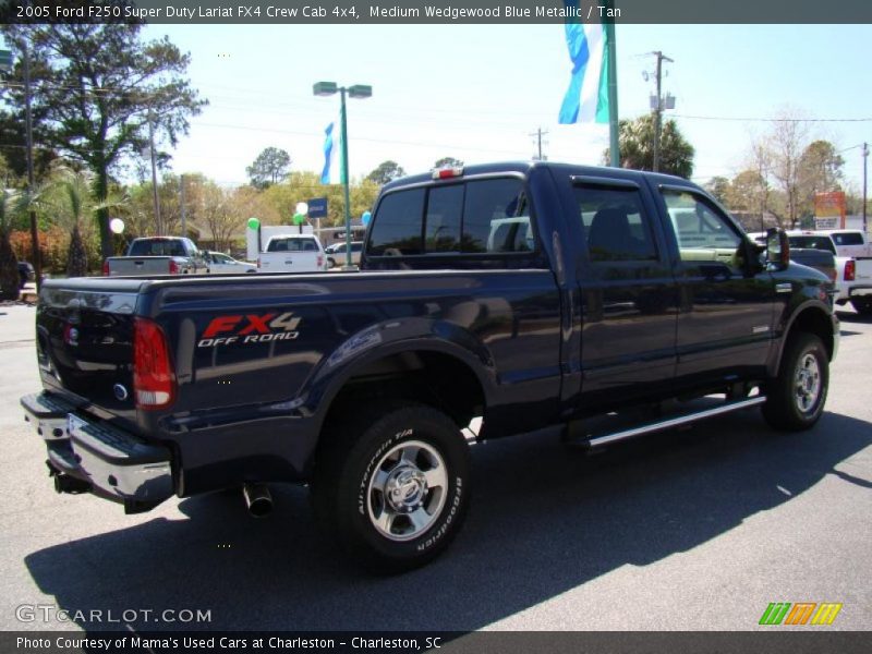 Medium Wedgewood Blue Metallic / Tan 2005 Ford F250 Super Duty Lariat FX4 Crew Cab 4x4