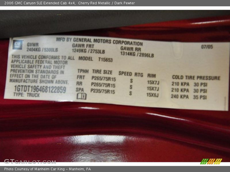 Cherry Red Metallic / Dark Pewter 2006 GMC Canyon SLE Extended Cab 4x4