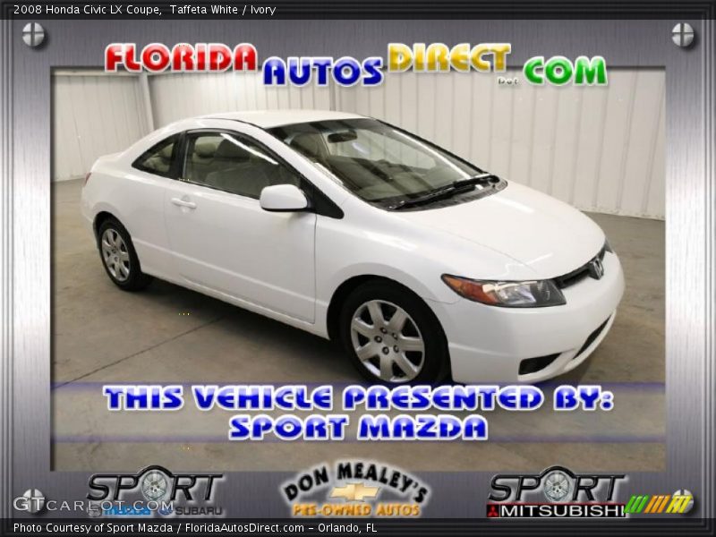 Taffeta White / Ivory 2008 Honda Civic LX Coupe