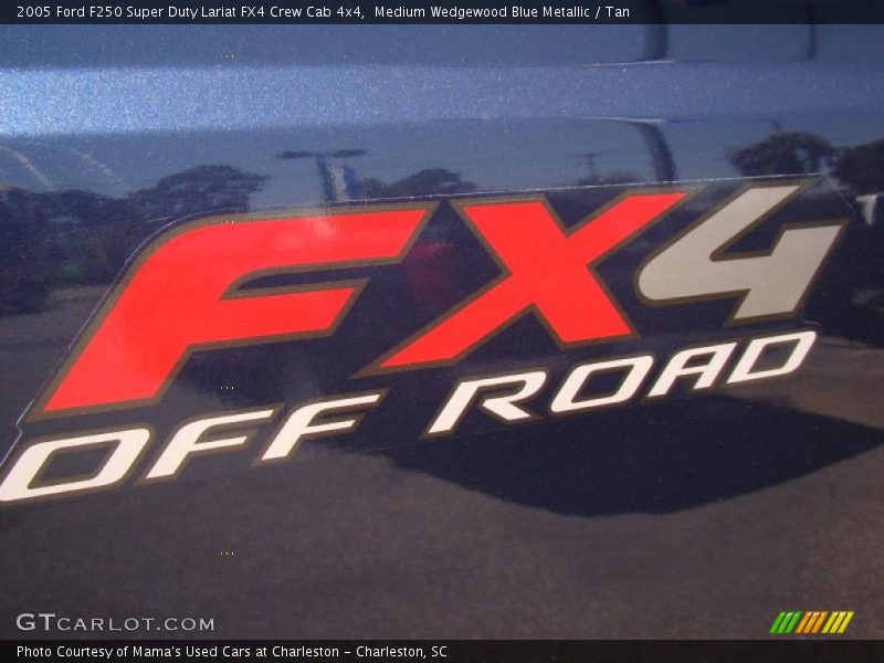 Medium Wedgewood Blue Metallic / Tan 2005 Ford F250 Super Duty Lariat FX4 Crew Cab 4x4