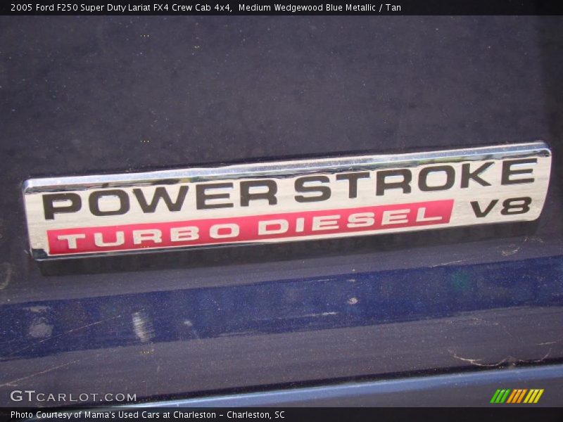 Medium Wedgewood Blue Metallic / Tan 2005 Ford F250 Super Duty Lariat FX4 Crew Cab 4x4