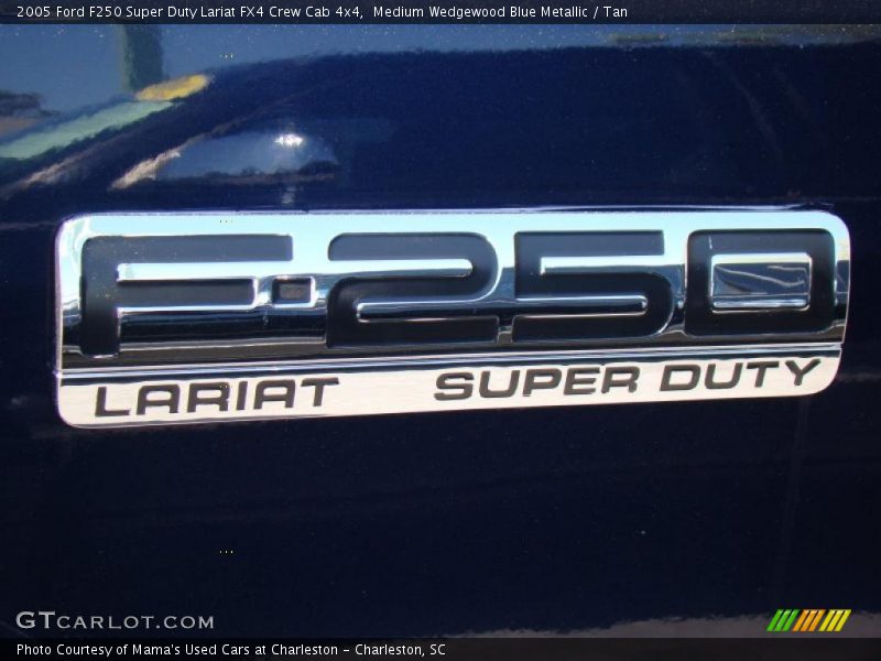 Medium Wedgewood Blue Metallic / Tan 2005 Ford F250 Super Duty Lariat FX4 Crew Cab 4x4