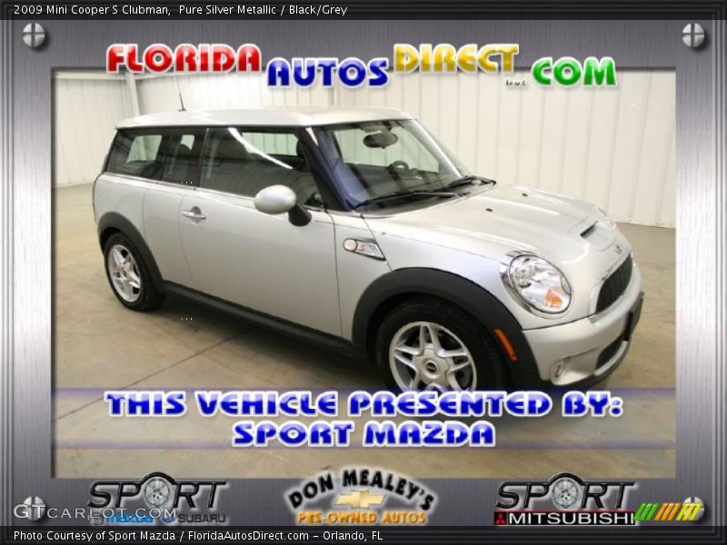 Pure Silver Metallic / Black/Grey 2009 Mini Cooper S Clubman