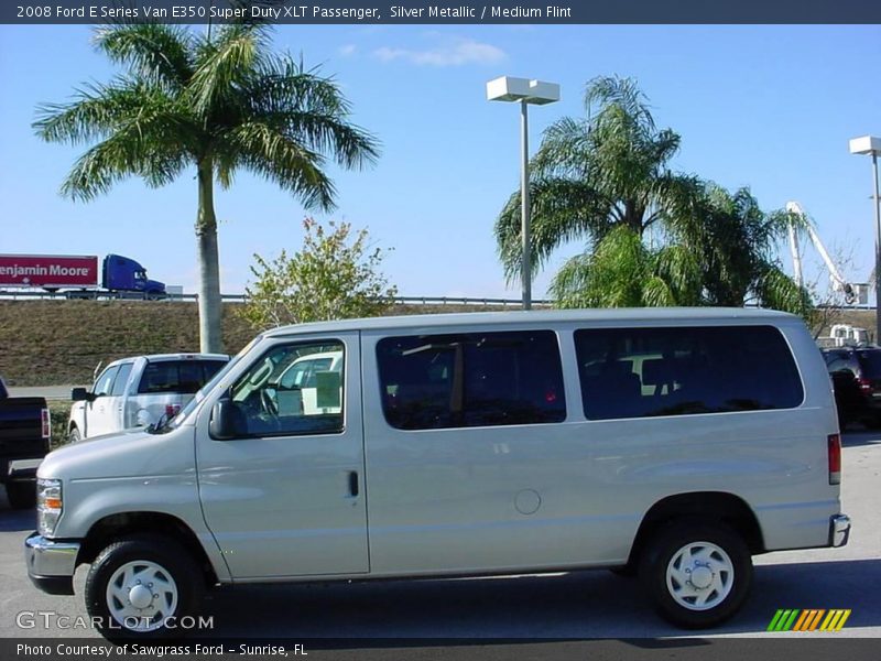 Silver Metallic / Medium Flint 2008 Ford E Series Van E350 Super Duty XLT Passenger