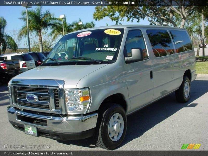 Silver Metallic / Medium Flint 2008 Ford E Series Van E350 Super Duty XLT Passenger