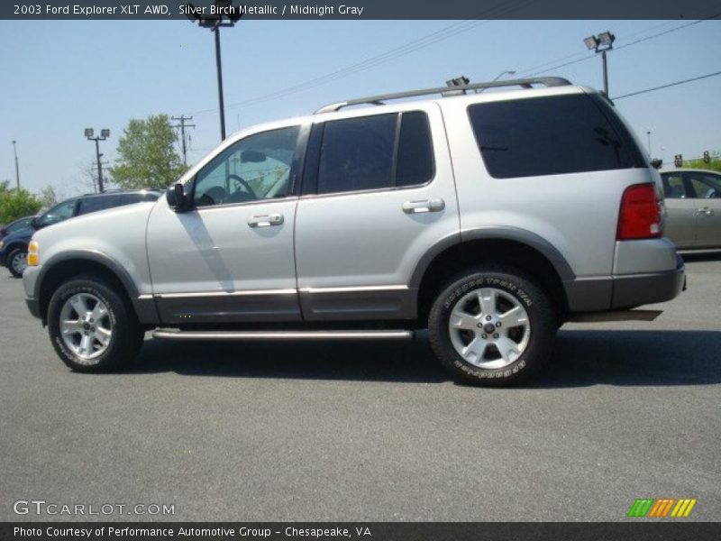 Silver Birch Metallic / Midnight Gray 2003 Ford Explorer XLT AWD