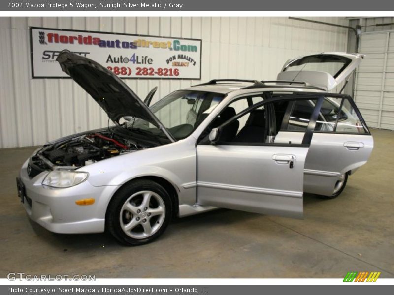 Sunlight Silver Metallic / Gray 2002 Mazda Protege 5 Wagon
