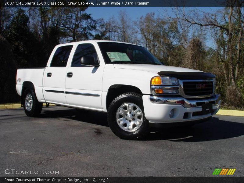 Summit White / Dark Titanium 2007 GMC Sierra 1500 Classic SLT Crew Cab 4x4
