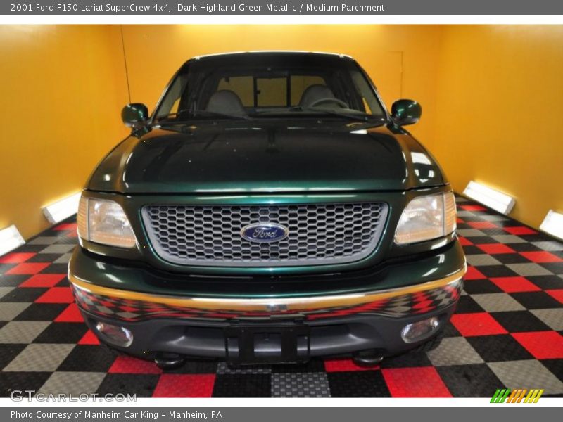 Dark Highland Green Metallic / Medium Parchment 2001 Ford F150 Lariat SuperCrew 4x4