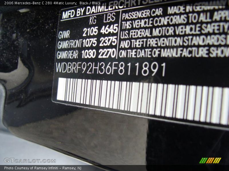 Black / Black 2006 Mercedes-Benz C 280 4Matic Luxury