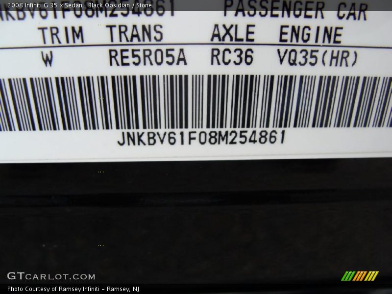Black Obsidian / Stone 2008 Infiniti G 35 x Sedan