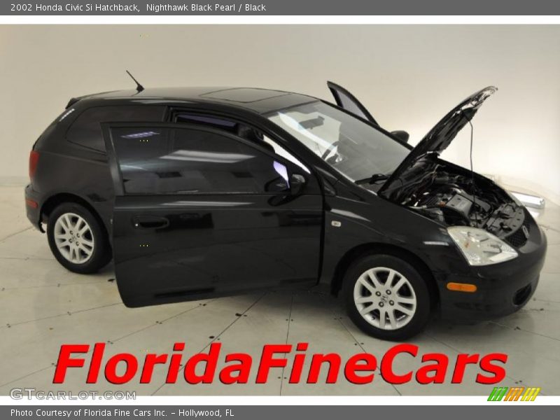 Nighthawk Black Pearl / Black 2002 Honda Civic Si Hatchback