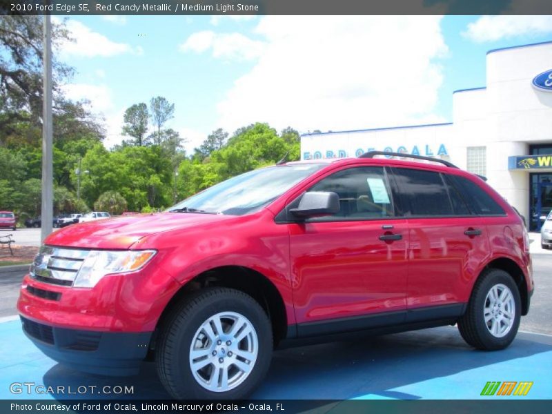Red Candy Metallic / Medium Light Stone 2010 Ford Edge SE