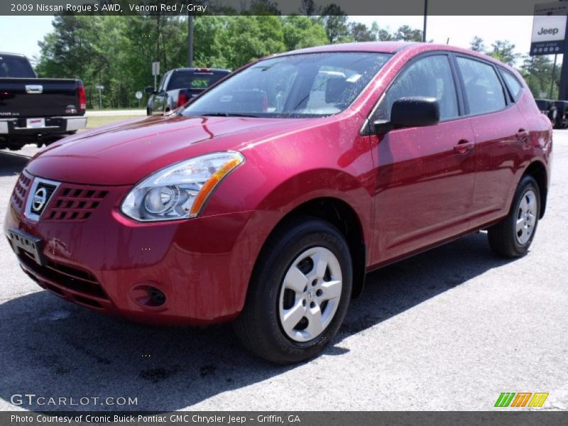 Venom Red / Gray 2009 Nissan Rogue S AWD