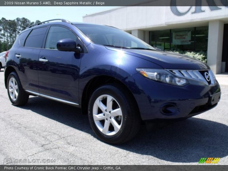 Deep Sapphire Metallic / Beige 2009 Nissan Murano S AWD