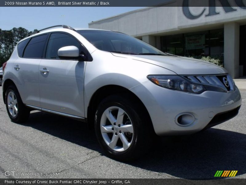 Brilliant Silver Metallic / Black 2009 Nissan Murano S AWD