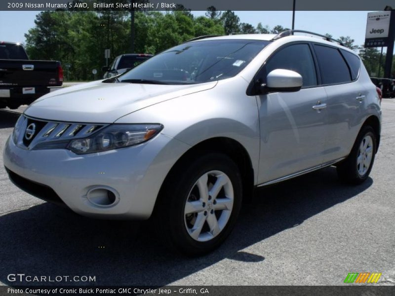 Brilliant Silver Metallic / Black 2009 Nissan Murano S AWD