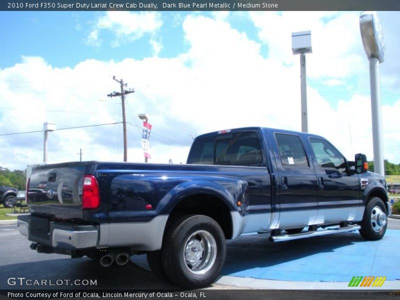 Dark Blue Pearl Metallic / Medium Stone 2010 Ford F350 Super Duty Lariat Crew Cab Dually