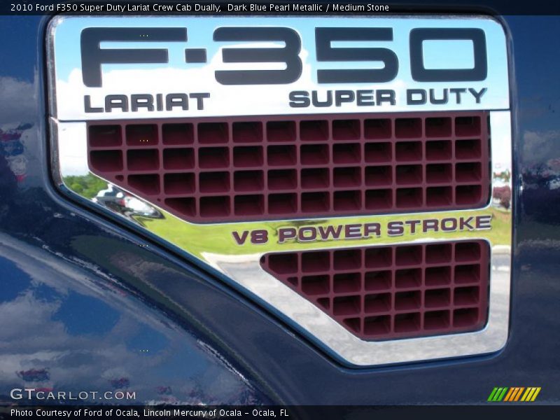Dark Blue Pearl Metallic / Medium Stone 2010 Ford F350 Super Duty Lariat Crew Cab Dually
