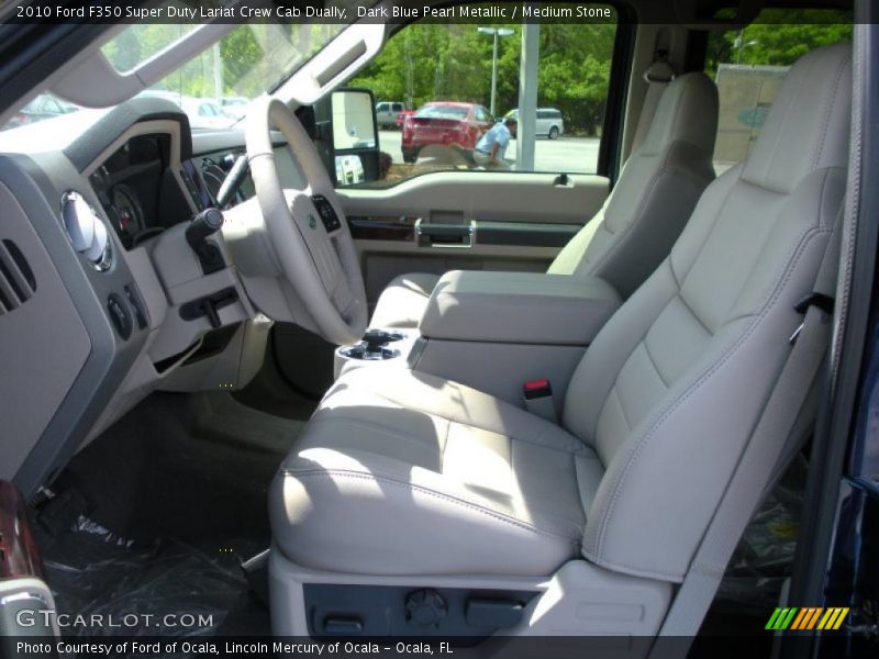 Dark Blue Pearl Metallic / Medium Stone 2010 Ford F350 Super Duty Lariat Crew Cab Dually