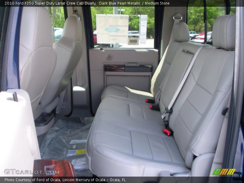 Dark Blue Pearl Metallic / Medium Stone 2010 Ford F350 Super Duty Lariat Crew Cab Dually