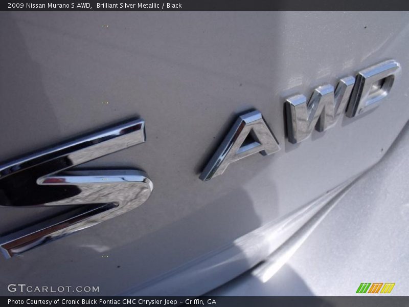Brilliant Silver Metallic / Black 2009 Nissan Murano S AWD