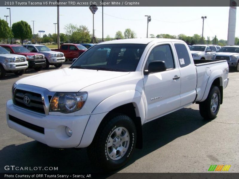 Super White / Graphite 2010 Toyota Tacoma V6 PreRunner TRD Access Cab