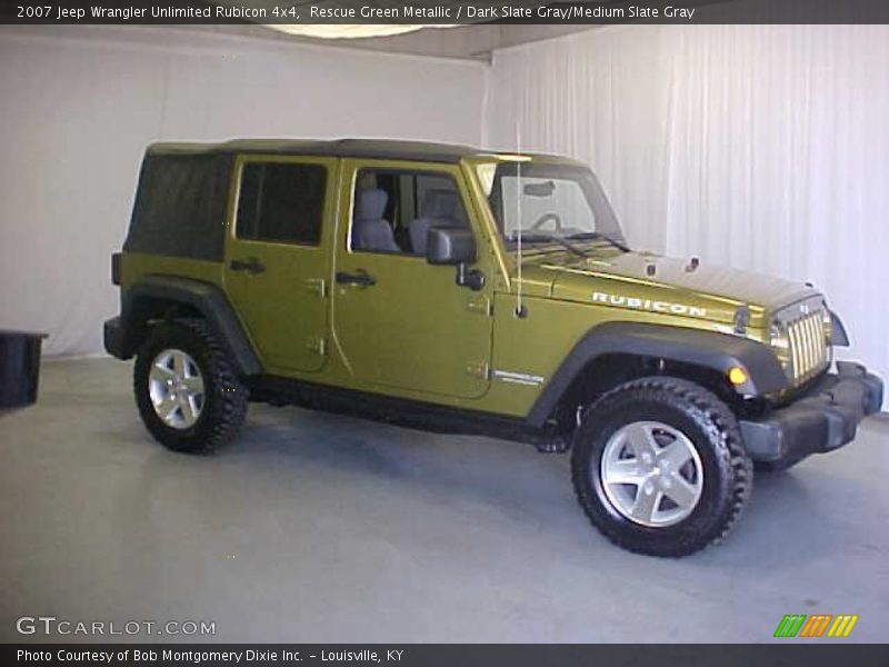 Rescue Green Metallic / Dark Slate Gray/Medium Slate Gray 2007 Jeep Wrangler Unlimited Rubicon 4x4