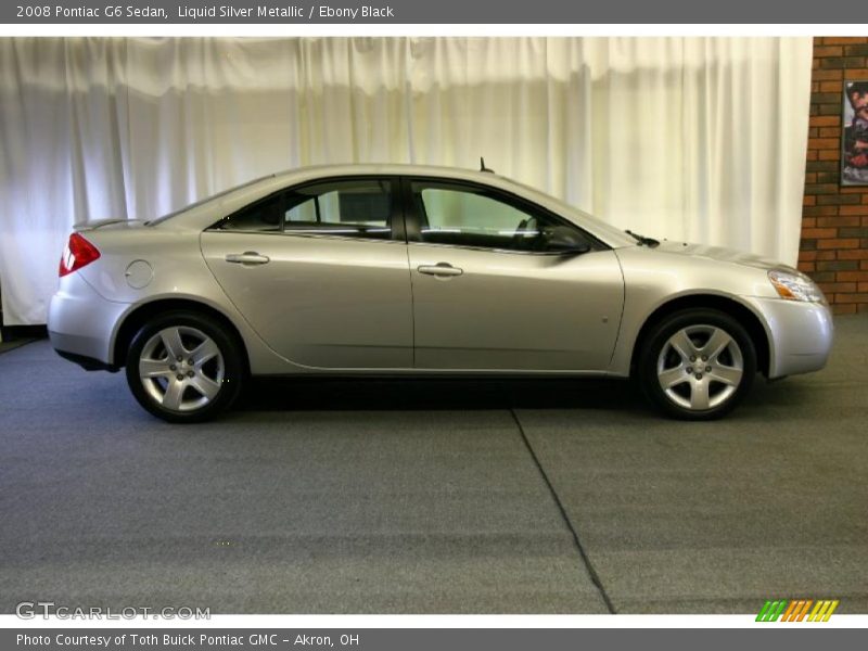 Liquid Silver Metallic / Ebony Black 2008 Pontiac G6 Sedan