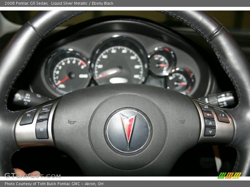 Liquid Silver Metallic / Ebony Black 2008 Pontiac G6 Sedan
