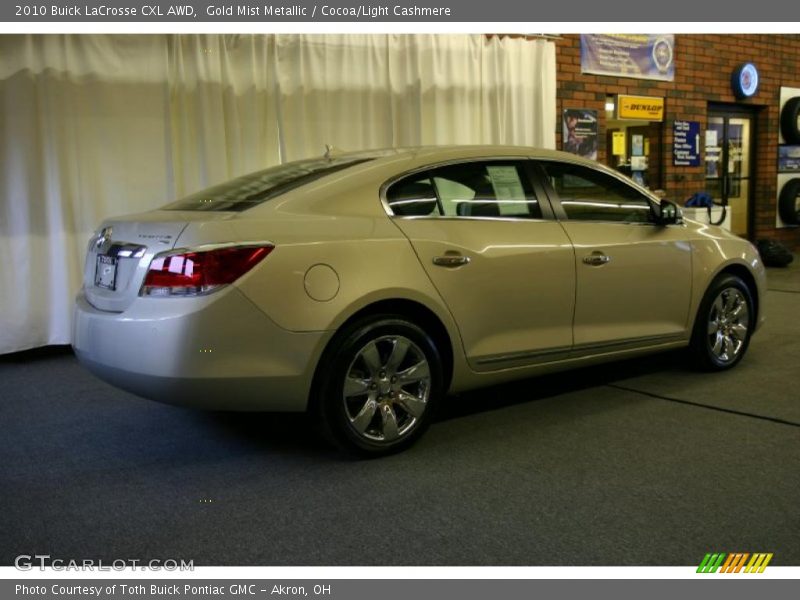 Gold Mist Metallic / Cocoa/Light Cashmere 2010 Buick LaCrosse CXL AWD