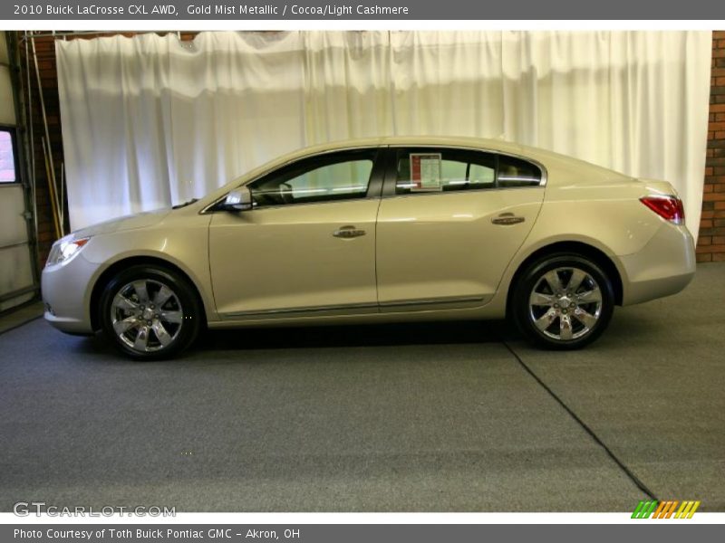Gold Mist Metallic / Cocoa/Light Cashmere 2010 Buick LaCrosse CXL AWD