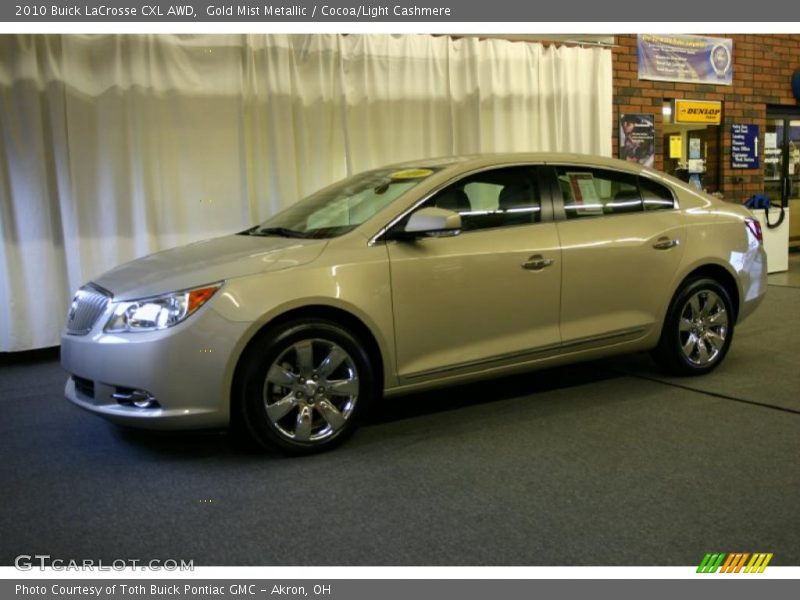 Gold Mist Metallic / Cocoa/Light Cashmere 2010 Buick LaCrosse CXL AWD