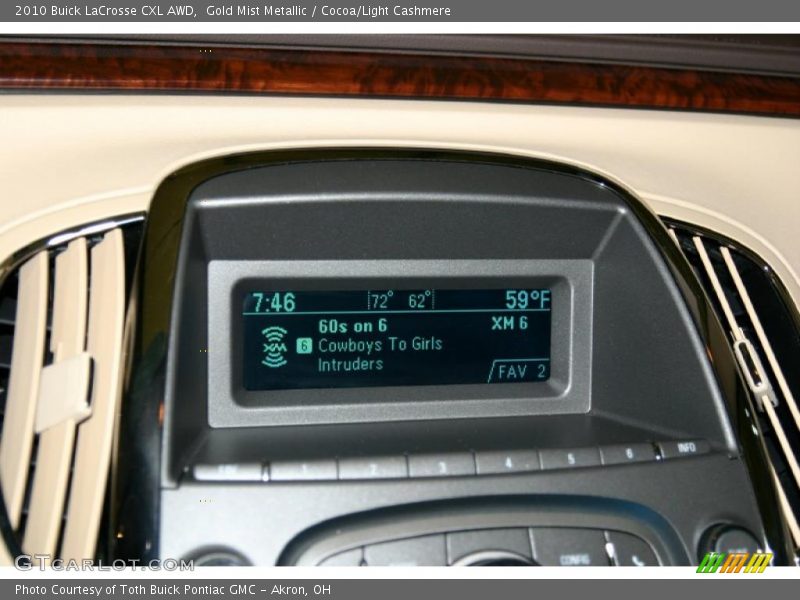 Gold Mist Metallic / Cocoa/Light Cashmere 2010 Buick LaCrosse CXL AWD