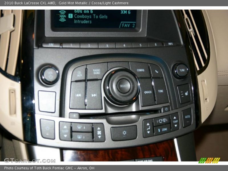 Gold Mist Metallic / Cocoa/Light Cashmere 2010 Buick LaCrosse CXL AWD