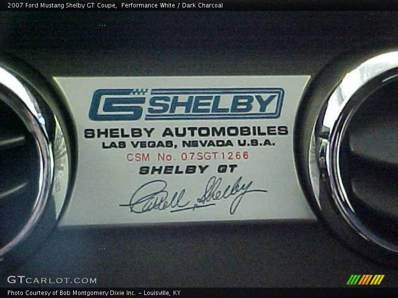 Performance White / Dark Charcoal 2007 Ford Mustang Shelby GT Coupe