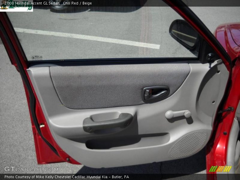 Chili Red / Beige 2000 Hyundai Accent GL Sedan